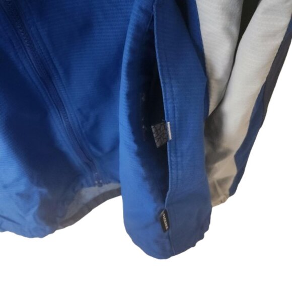 Columbia Men’s Medium Hooded Windbreaker Jacket Navy Gray Packable Nylon - Picture 11 of 12